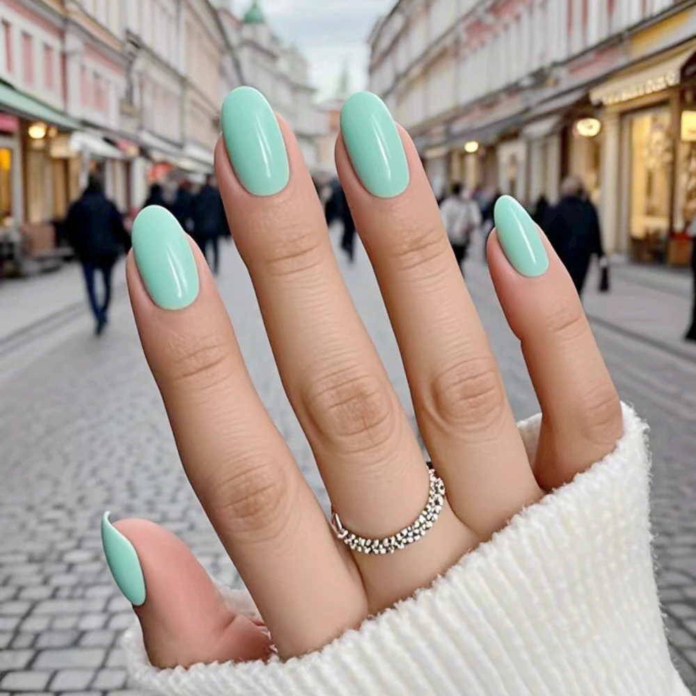 48Pcs Shiny Macaron Green Short Fake Nails With Glue Round Shaped Press On False Nails DIY Woman Finger Tips Manicure Tool
48Pcs Shiny Macaron Green Short Fake Nails With Glue Round Shaped Press On False Nails DIY Woman Finger Tips Manicure Tool