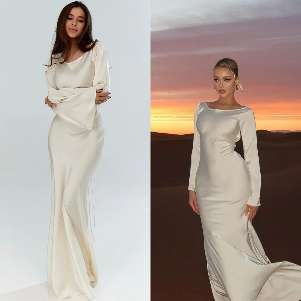 Customized Temperament Ivory Jersey Evening Dress High Quality Scoop Long Sleeves Mermaid Zipper Back Bespoke Occasion
Customized Temperament Ivory Jersey Evening Dress High Quality Scoop Long Sleeves Mermaid Zipper Back Bespoke Occasion