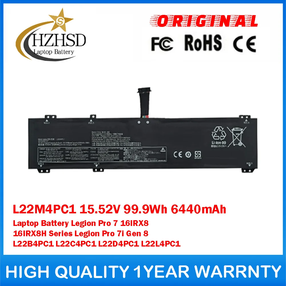 L22M4PC1 15.52V 99.9Wh 6440mAh L22B4PC1/C4PC1/D4PC1/L4PC1 Genuine Original Laptop Battery For Lenovo Legion Pro 7 16IRX8 16IRX8H
L22M4PC1 15.52V 99.9Wh 6440mAh L22B4PC1/C4PC1/D4PC1/L4PC1 Genuine Original Laptop Battery For Lenovo Legion Pro 7 16IRX8 16IRX8H