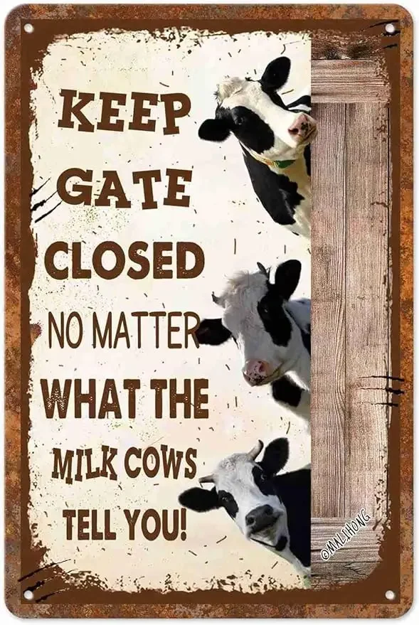 Funny Cow Farm Metal Sign Keep Gate Closed No Matter What The Cows Tell You Notice Sign Outdoor Farmhouse Vintage Signs Decor
Funny Cow Farm Metal Sign Keep Gate Closed No Matter What The Cows Tell You Notice Sign Outdoor Farmhouse Vintage Signs Decor