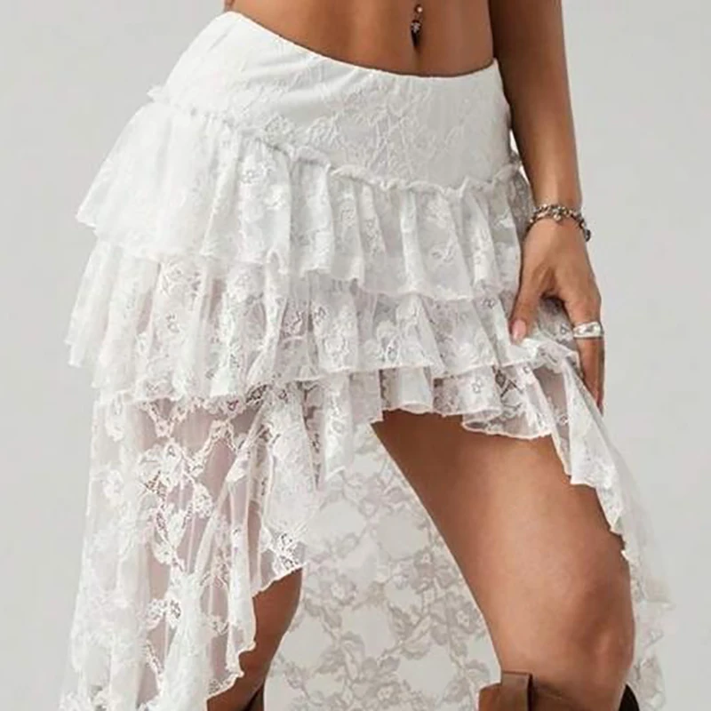 Spring Summer Vacation High Waisted Hem Half Skirt Layered Ruffle Edge Cake Long Skirt New Lace Embroidery Slim Irregular Skirt
Spring Summer Vacation High Waisted Hem Half Skirt Layered Ruffle Edge Cake Long Skirt New Lace Embroidery Slim Irregular Skirt