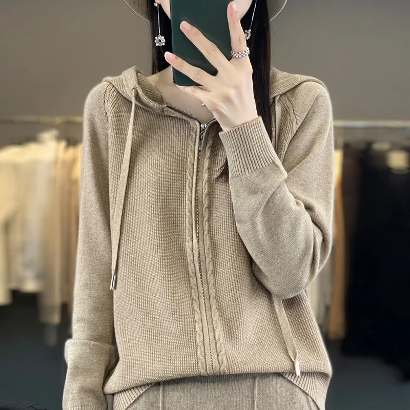 New Double Zipper Knitted Cardigan for Women Autumn and Winter New Loose Casual Viscose Fiber Solid Color Versatile Coat
New Double Zipper Knitted Cardigan for Women Autumn and Winter New Loose Casual Viscose Fiber Solid Color Versatile Coat