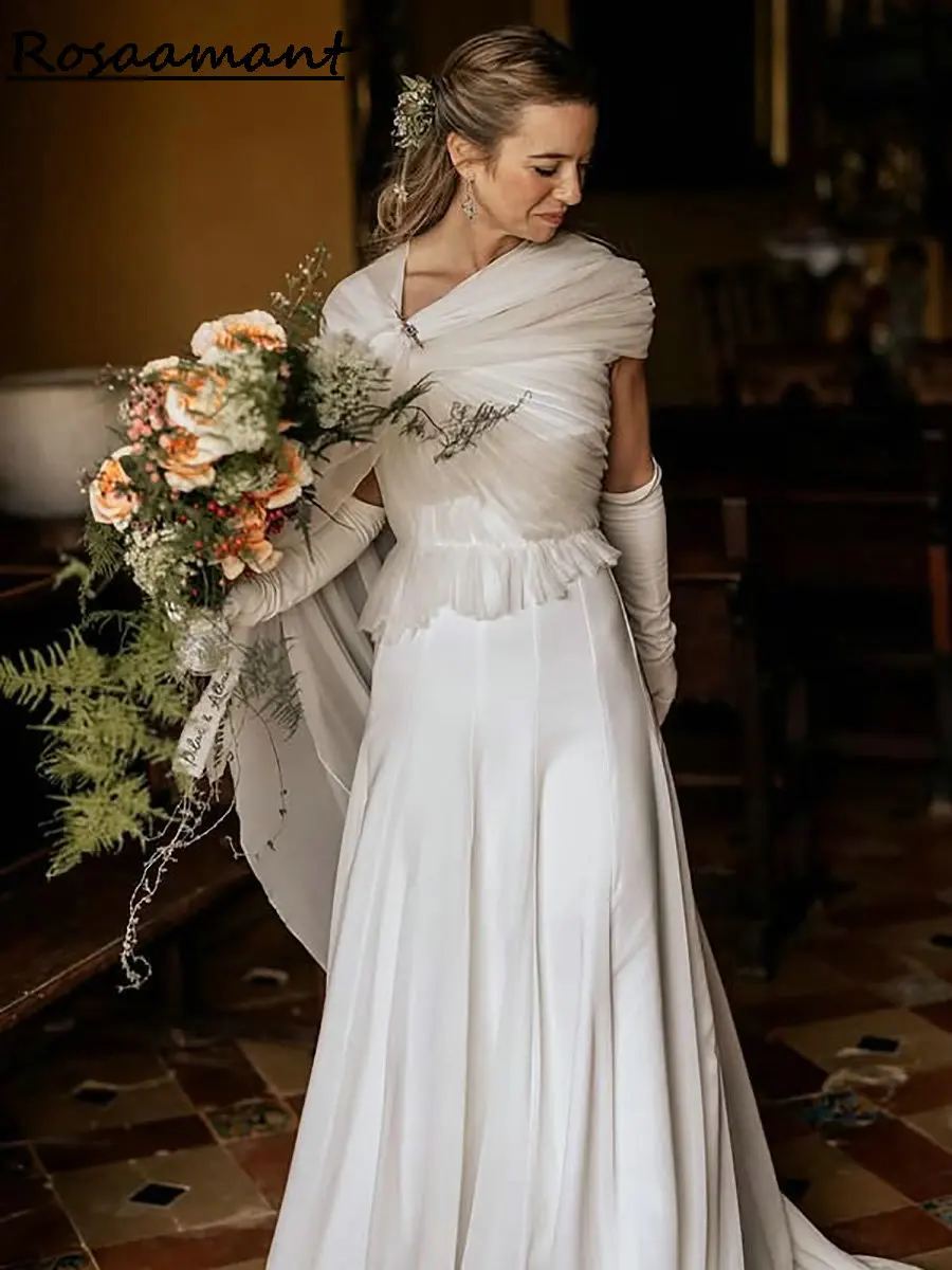 Chiffon Pleat Sleeveless A-line Wedding Dresses With Cape Country Bridals Gowns
Chiffon Pleat Sleeveless A-line Wedding Dresses With Cape Country Bridals Gowns