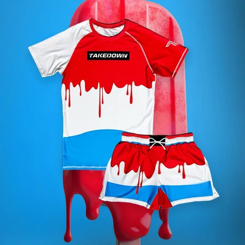 2026 New Moisture-Wicking Combat Suit Set, Popsicle Melting Theme Print, Unisex Training Short-Sleeve and Shorts Two-Piece Set
2026 New Moisture-Wicking Combat Suit Set, Popsicle Melting Theme Print, Unisex Training Short-Sleeve and Shorts Two-Piece Set
