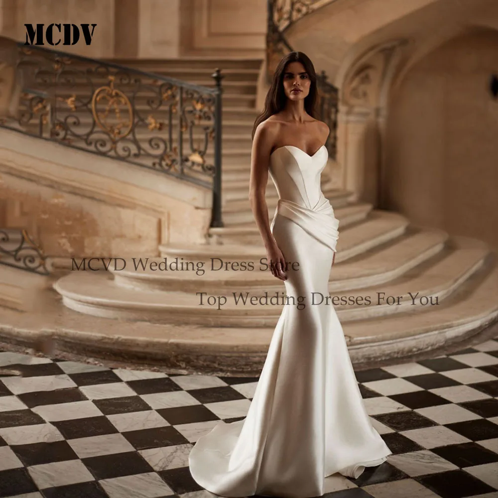 MCDV Mermaid Wedding Dresses 2025 Bride Pleat Sweetheart Sexy Bridal Gowns Lace Up Sweep Train Elegant Party Gowns Customized
MCDV Mermaid Wedding Dresses 2025 Bride Pleat Sweetheart Sexy Bridal Gowns Lace Up Sweep Train Elegant Party Gowns Customized