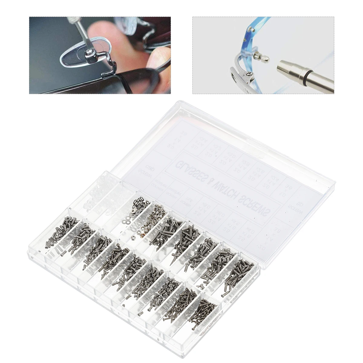 1000 Pcs Eyeglass Repair Tool Kit Screwdriver Set Glasses Screws Sunglasses Maintenance Aluminum Plastic Black Silver For Men
1000 Pcs Eyeglass Repair Tool Kit Screwdriver Set Glasses Screws Sunglasses Maintenance Aluminum Plastic Black Silver For Men