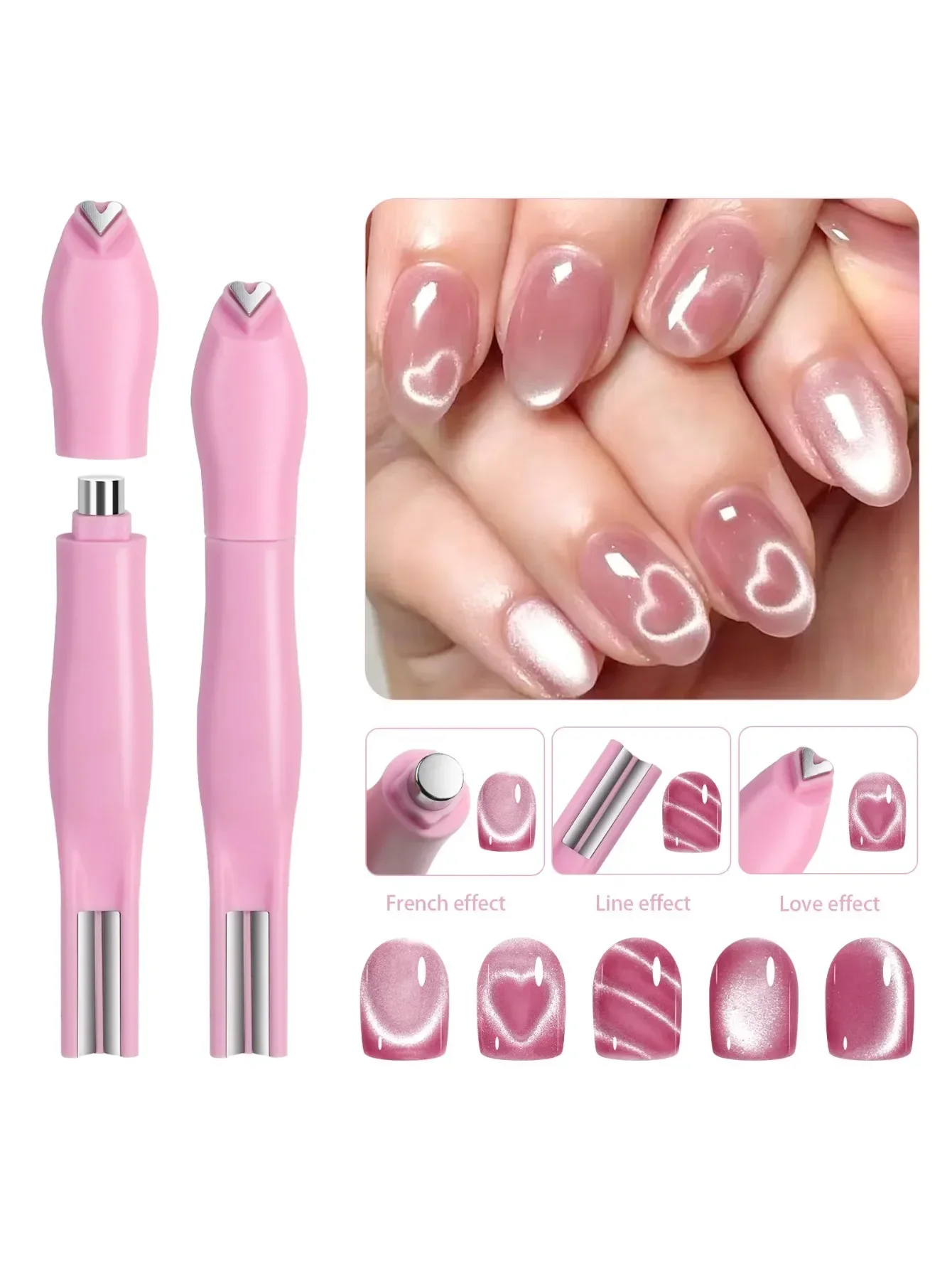 1 pack of cat's eye manicure magnet pen, double-line crescent snake pattern French magnetic suction pen, suitable for magnetic nail polish glue nail art toolsdurable
1 pack of cat's eye manicure magnet pen, double-line crescent snake pattern French magnetic suction pen, suitable for magnetic nail polish glue nail art toolsdurable