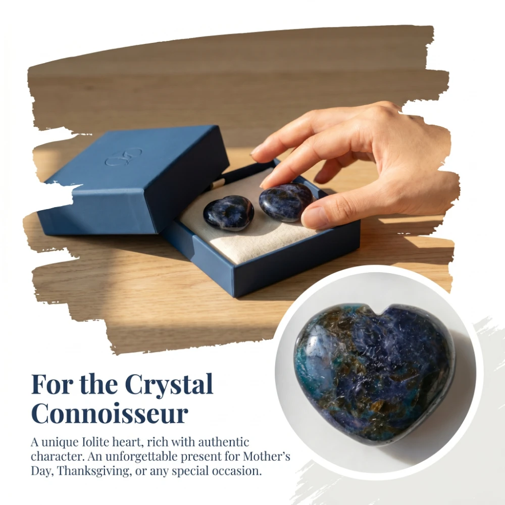 Natural Iolite Heart Gift for Crystal Collectors High-End Home Decor Thanksgiving Mother'S Day and Other Holiday Gift
Natural Iolite Heart Gift for Crystal Collectors High-End Home Decor Thanksgiving Mother'S Day and Other Holiday Gift