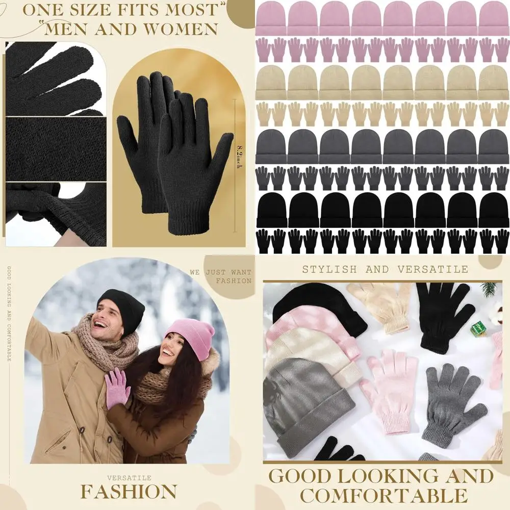 Bulk 64-Piece Winter Knit Hat, Gloves & Beanie Set for Men & Women - Windproof
Bulk 64-Piece Winter Knit Hat, Gloves & Beanie Set for Men & Women - Windproof