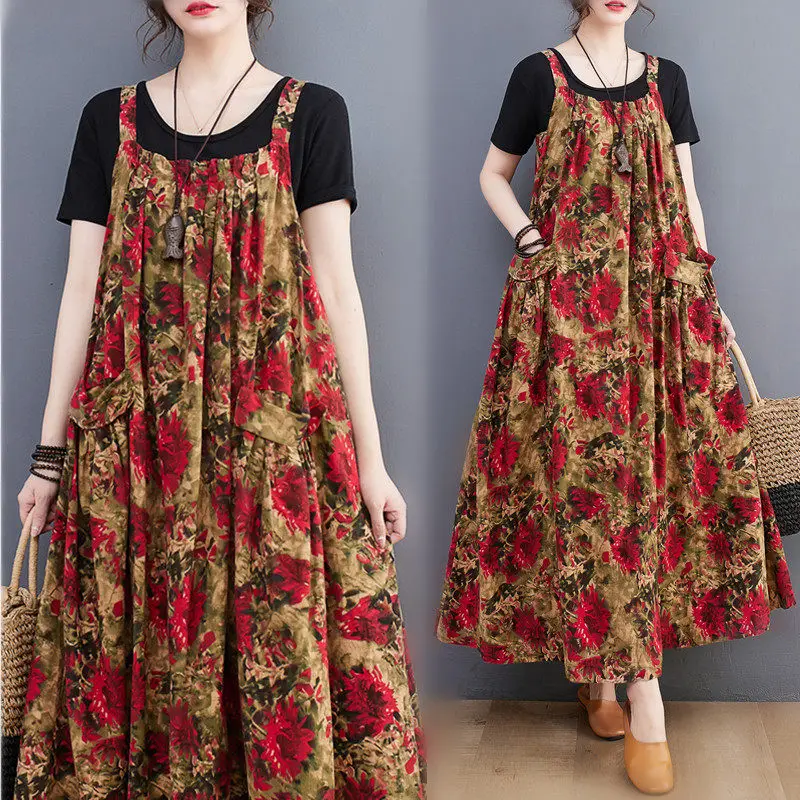 Large Size Print Overall Strap Dress Summer 2023 Women Loose Fashion Temperament High- End Dress Casual Baggy Clothing Z486
Large Size Print Overall Strap Dress Summer 2023 Women Loose Fashion Temperament High- End Dress Casual Baggy Clothing Z486