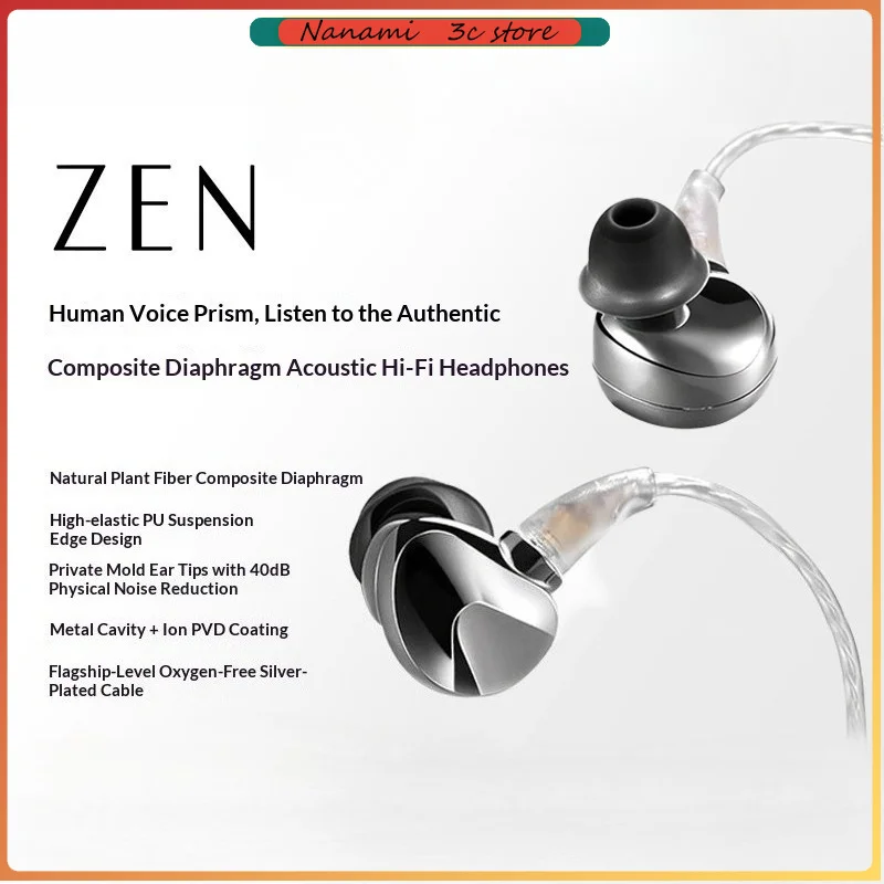 Questyle ZEN In-Ear Wired HiFi Headphone Fiber Composite Diaphragm Dynamic Balanced Armature 3.5mm Interface Audiophile Earphone
Questyle ZEN In-Ear Wired HiFi Headphone Fiber Composite Diaphragm Dynamic Balanced Armature 3.5mm Interface Audiophile Earphone