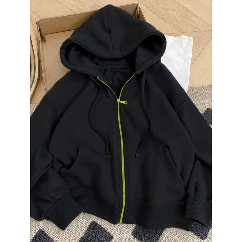 Solid Color Cardigan Long Sleeve Fashion Casual Sports Zipper Hooded Sweatshirt Jacket Top
Solid Color Cardigan Long Sleeve Fashion Casual Sports Zipper Hooded Sweatshirt Jacket Top