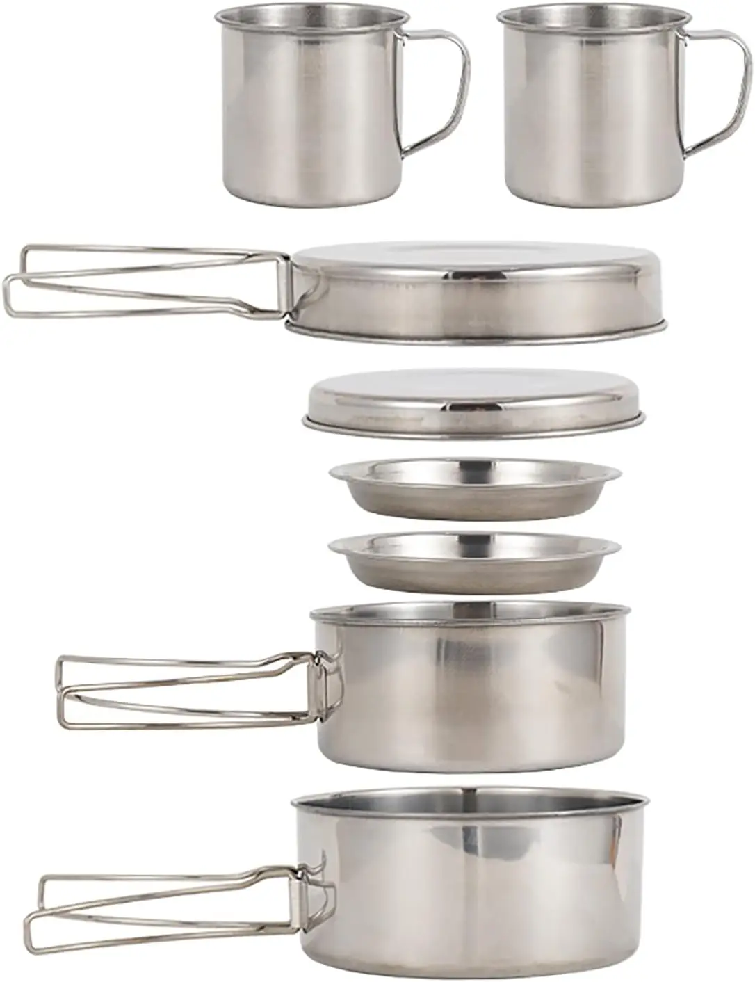 Camping Cookware Mess Kit 8PCS Stainless Steel Cooking Pot Pan Set with Plates Cups for Outdoor Camping Hiking
Camping Cookware Mess Kit 8PCS Stainless Steel Cooking Pot Pan Set with Plates Cups for Outdoor Camping Hiking