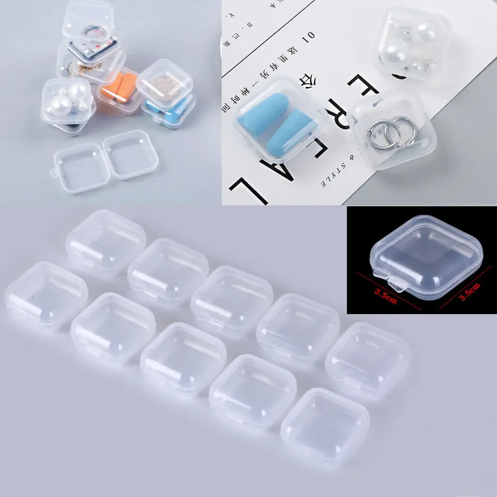 10PCS Mini Clear Plastic Small Box Hook Jewelry Earplugs Container Storage Box Organization Square Box
10PCS Mini Clear Plastic Small Box Hook Jewelry Earplugs Container Storage Box Organization Square Box