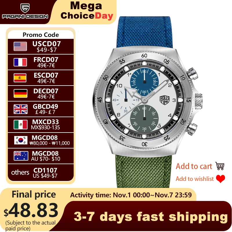 Rollstimi 2025 New Military Sport Chronograph Luxury Quartz Watch For Men Japan Movt waterproof Wrist watches For Men Gift Box
Rollstimi 2025 New Military Sport Chronograph Luxury Quartz Watch For Men Japan Movt waterproof Wrist watches For Men Gift Box