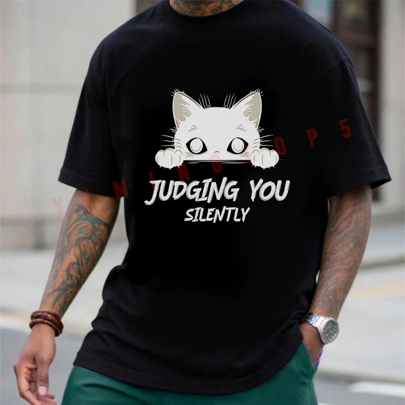 Silent Judging Cat Graphic Motorcycle T-Shirt Motorrad Fans New Fashion Summer Cotton Men Short Sleeve O-Neck Tee
Silent Judging Cat Graphic Motorcycle T-Shirt Motorrad Fans New Fashion Summer Cotton Men Short Sleeve O-Neck Tee