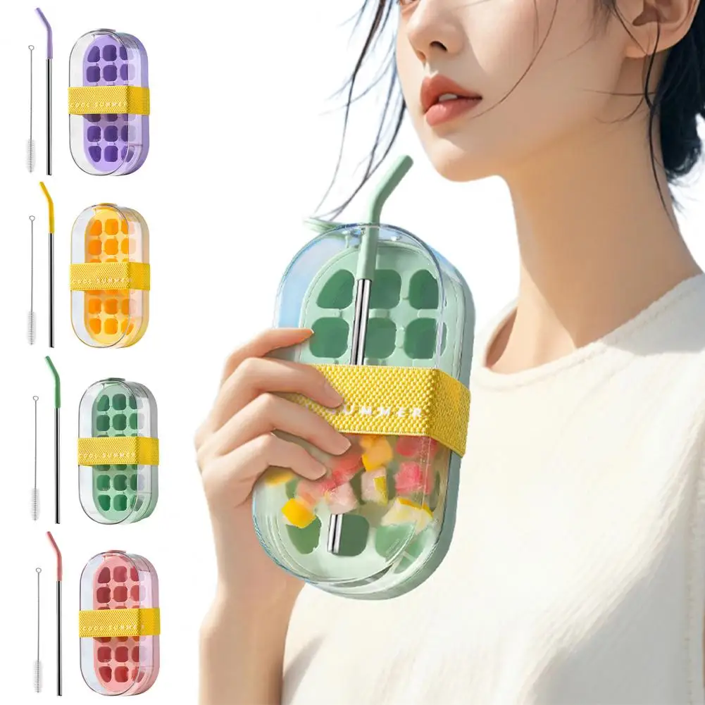 Water Bottle Ice Tray with Straw One-Click Release 2-in-1 Ice Cube Mold & Kettle Portable Water Bottle Vertical Ice Cube Tray fo
Water Bottle Ice Tray with Straw One-Click Release 2-in-1 Ice Cube Mold & Kettle Portable Water Bottle Vertical Ice Cube Tray fo