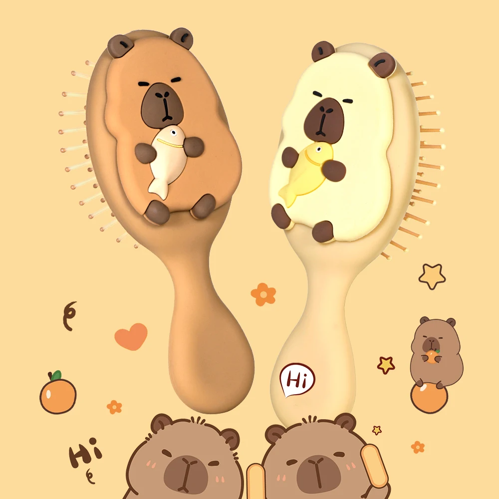 Капибара, удерживающая рыбу, щетка для волос, массажный инструмент для распутывания кожи головы, антистатический инструмент для гладкого волос, ежедневное использование
Капибара, удерживающая рыбу, щетка для волос, массажный инструмент для распутывания кожи головы, антистатический инструмент для гладкого волос, ежедневное использование