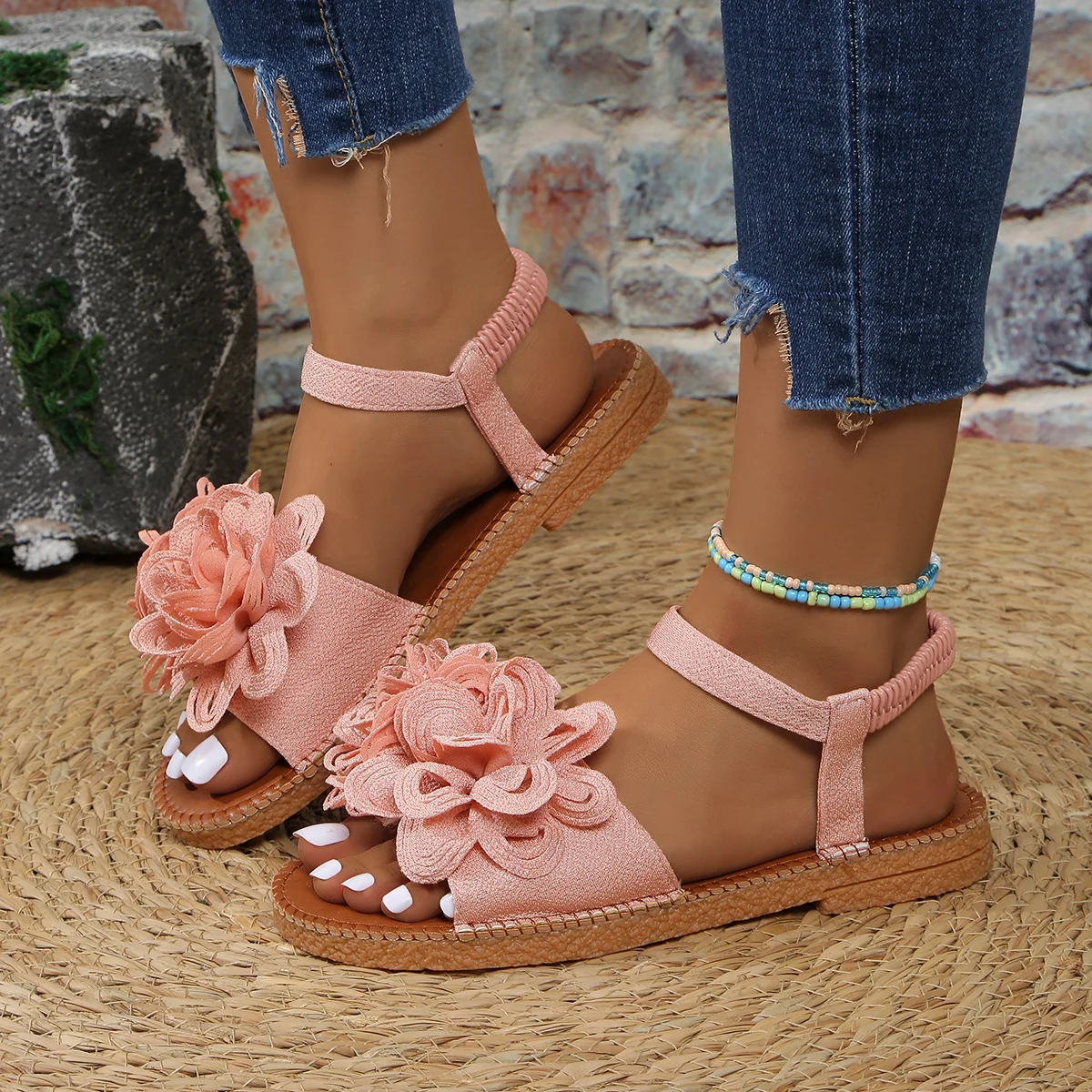 Women Sandals Fashion Round Toe Open Toe Shoes Flower Strap Flat Shoes Women Soft Sole Anti-slip Wear-resistant Sandals Women
Women Sandals Fashion Round Toe Open Toe Shoes Flower Strap Flat Shoes Women Soft Sole Anti-slip Wear-resistant Sandals Women