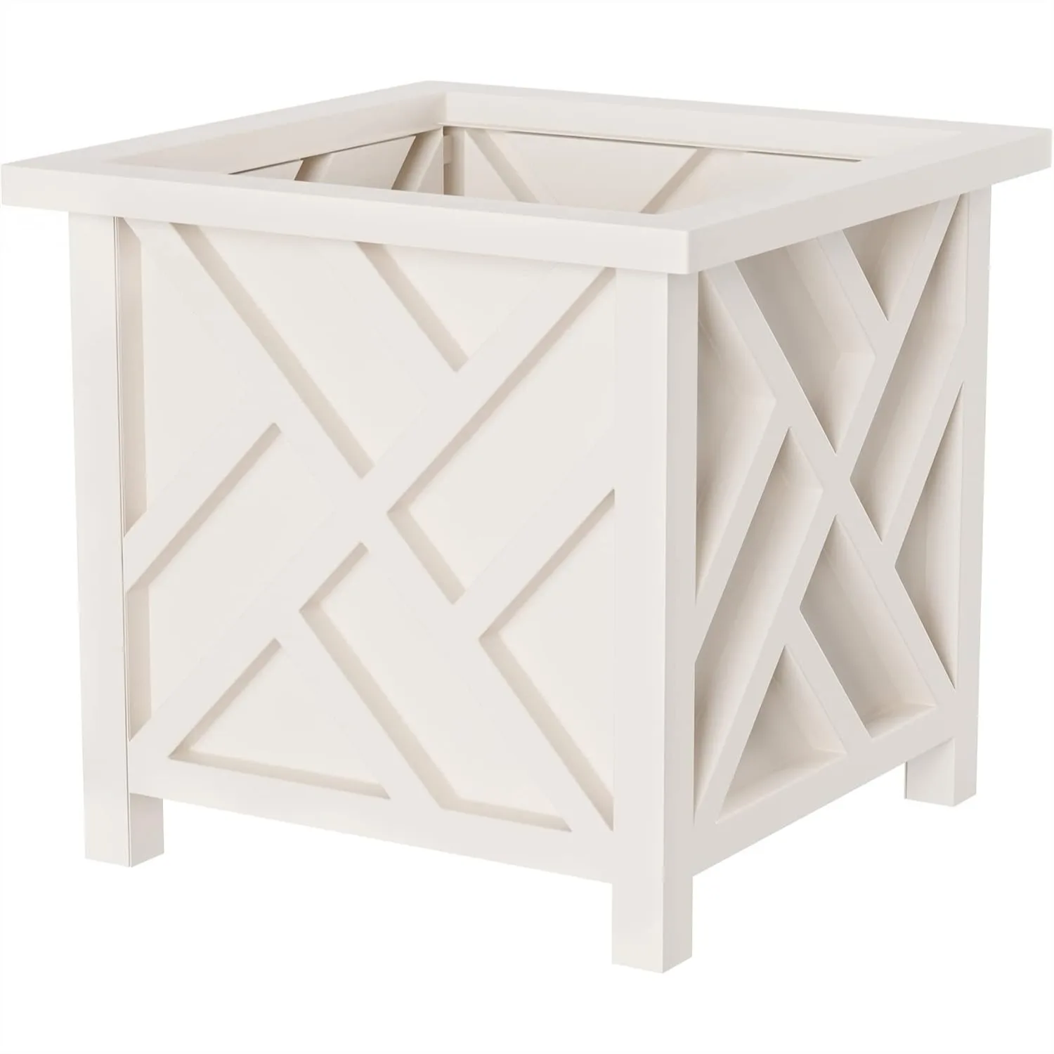 Lattice Design Outdoor Planter Box - 14.75" Square White Plant Pot for Porch Patio Garden Decor
Lattice Design Outdoor Planter Box - 14.75" Square White Plant Pot for Porch Patio Garden Decor