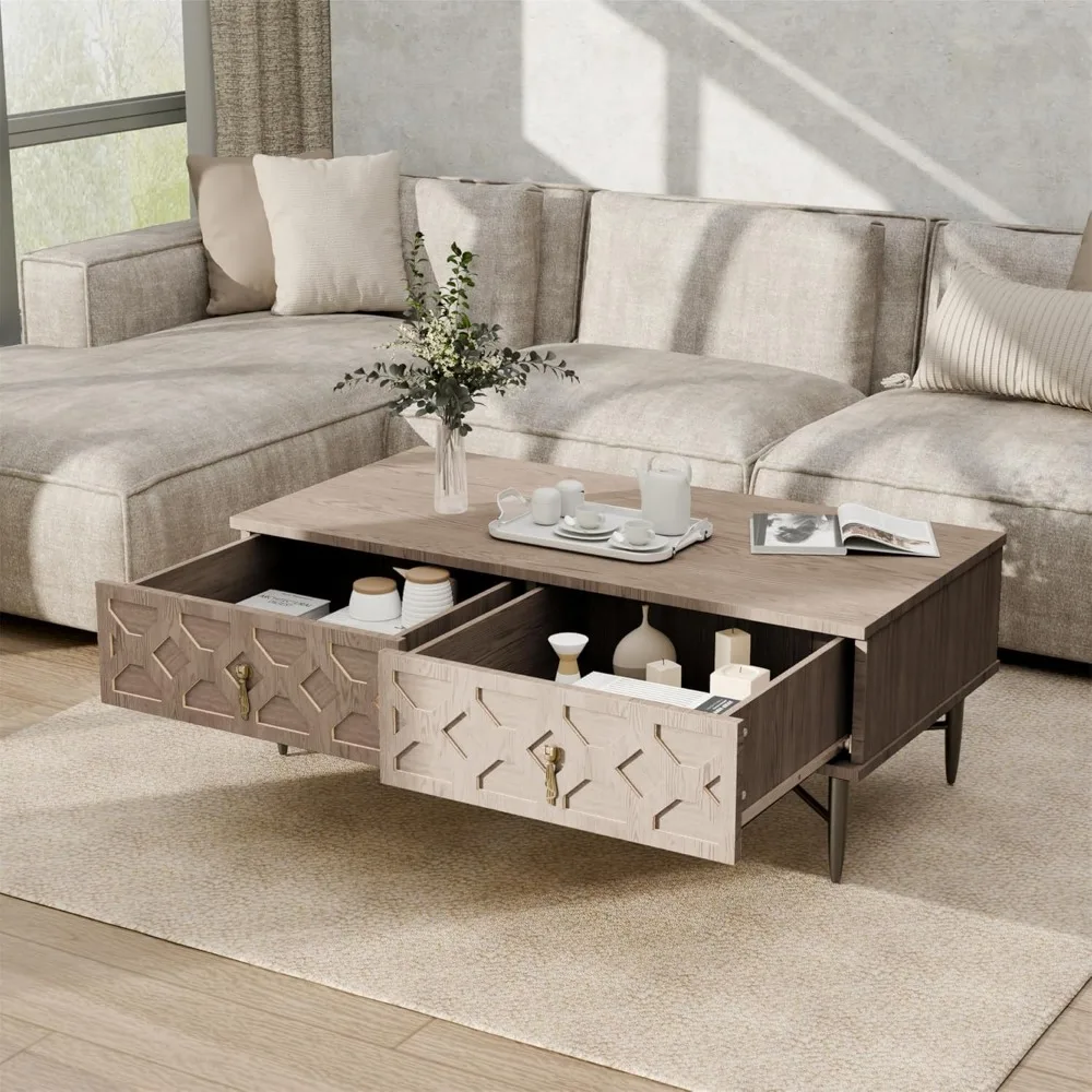 Coffee Tables, Carved Decorative Center Tables, Tea Table, Fluted Wooden Coffee Table with Storage for Living Room and Office
Coffee Tables, Carved Decorative Center Tables, Tea Table, Fluted Wooden Coffee Table with Storage for Living Room and Office