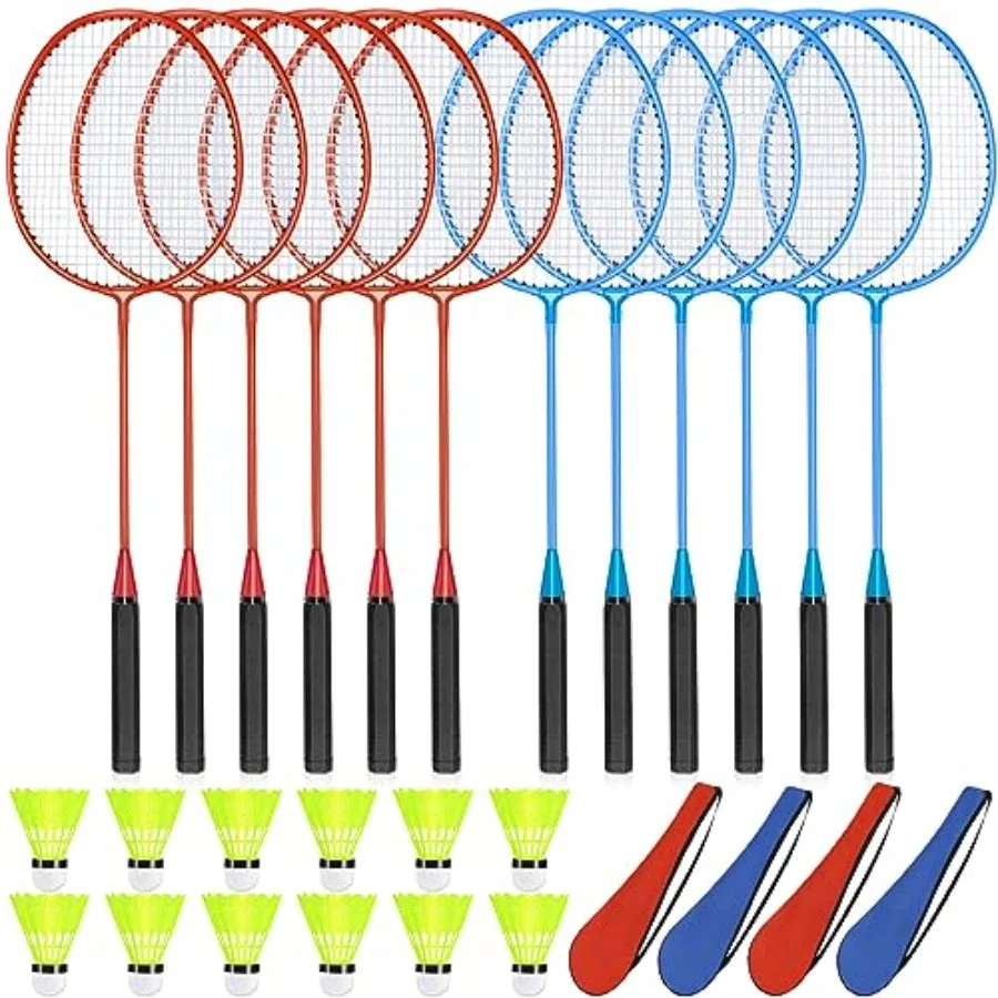 12 Pack Badminton Rackets Set Including Badminton Racquets, Nylon Shuttlecocks and Carry Bag for Outdoor Backyard Games Beginne
12 Pack Badminton Rackets Set Including Badminton Racquets, Nylon Shuttlecocks and Carry Bag for Outdoor Backyard Games Beginne