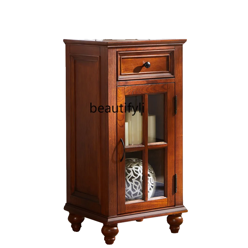 American-Style Solid Wood Glass Small Tea Side Table Retro Living Room TV Side Display Cabinet Home Small Wine Cabinet
American-Style Solid Wood Glass Small Tea Side Table Retro Living Room TV Side Display Cabinet Home Small Wine Cabinet