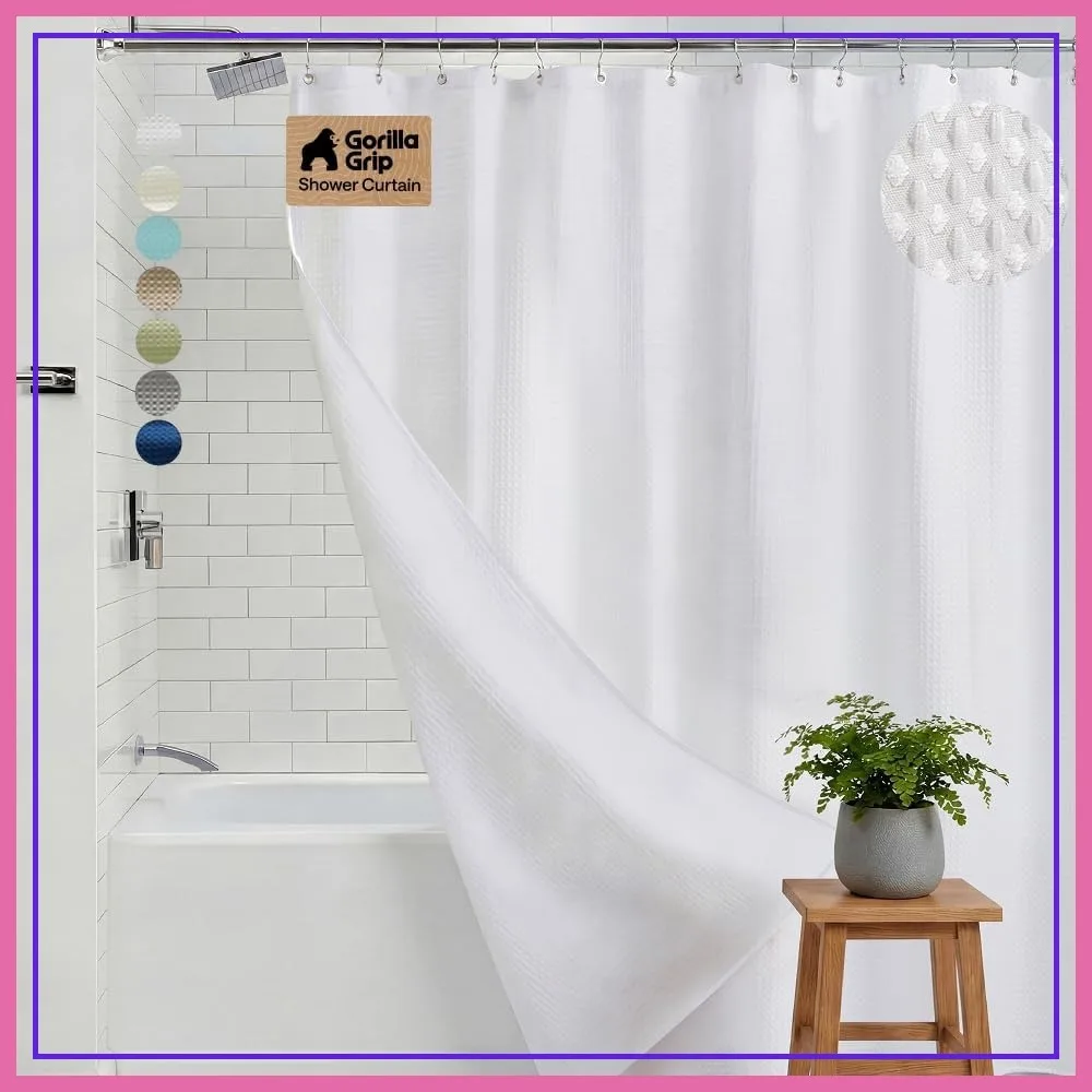 Textured Shower Curtain, Thick Weighted Fabric, 72x78, Wrinkle & Rust Resistant, Hotel Quality, Heavy Duty for Bathroom Showers & Tubs, Machine Wash
Textured Shower Curtain, Thick Weighted Fabric, 72x78, Wrinkle & Rust Resistant, Hotel Quality, Heavy Duty for Bathroom Showers & Tubs, Machine Wash