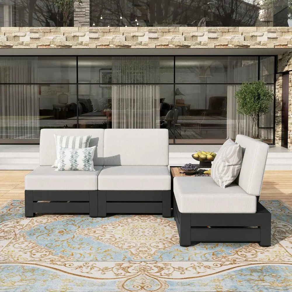 All-Weather Outdoor 4-Piece Sectional Sofa Set with 28 Coffee Table and Thick Waterproof Cushions for Patio, Deck, or Garden
All-Weather Outdoor 4-Piece Sectional Sofa Set with 28 Coffee Table and Thick Waterproof Cushions for Patio, Deck, or Garden