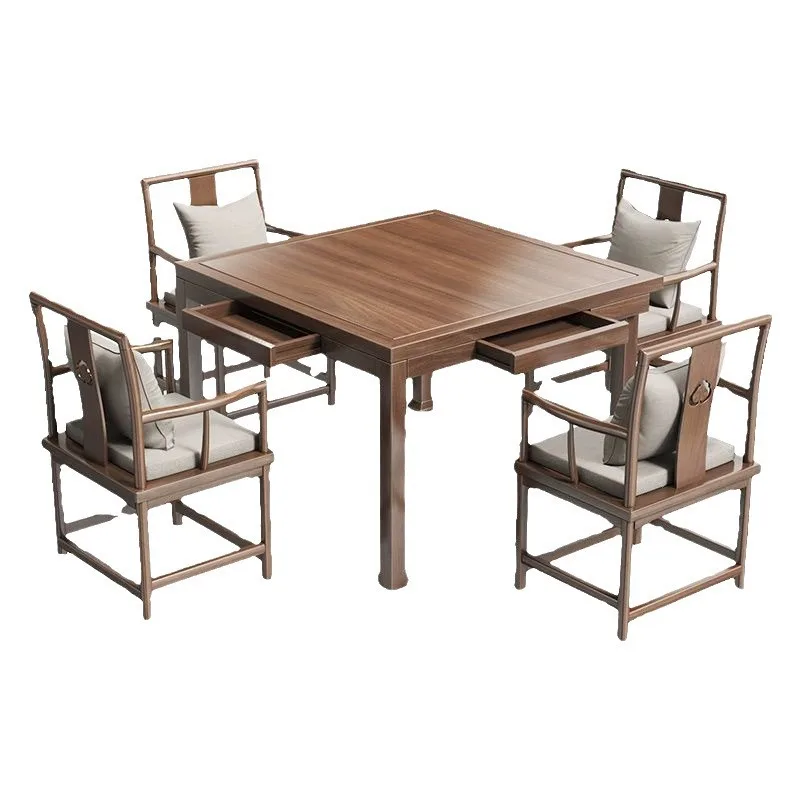 New Chinese-style solid wood dining table and chairs, square dining table, household small apartment table
New Chinese-style solid wood dining table and chairs, square dining table, household small apartment table