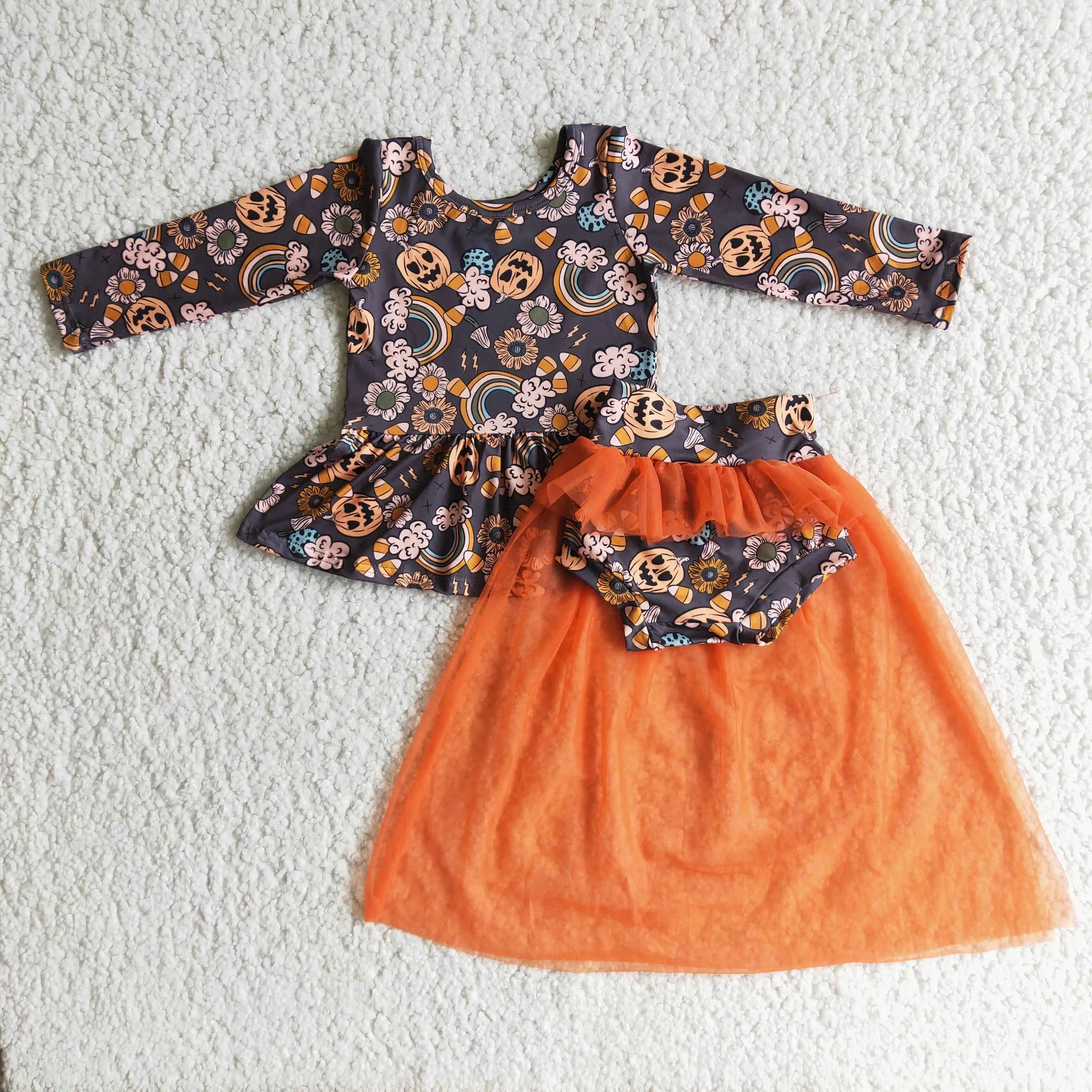 6 C8-1 Summer kids clothes girl Boutique girls dresses Halloween pumpkin long-sleeved briefs set Wholesale baby girl clothes
6 C8-1 Summer kids clothes girl Boutique girls dresses Halloween pumpkin long-sleeved briefs set Wholesale baby girl clothes