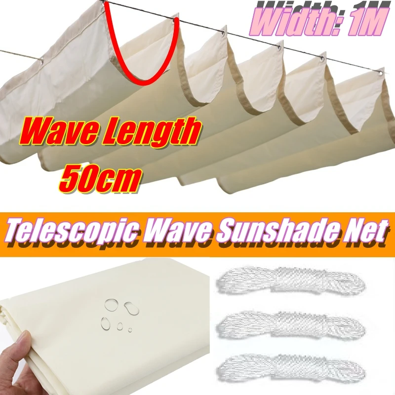 Width 1m Telescopic Outdoor Awning Wave Sunshade Sail with Installation Accessories - Retractable Summer Pergola Shading Cover
Width 1m Telescopic Outdoor Awning Wave Sunshade Sail with Installation Accessories - Retractable Summer Pergola Shading Cover