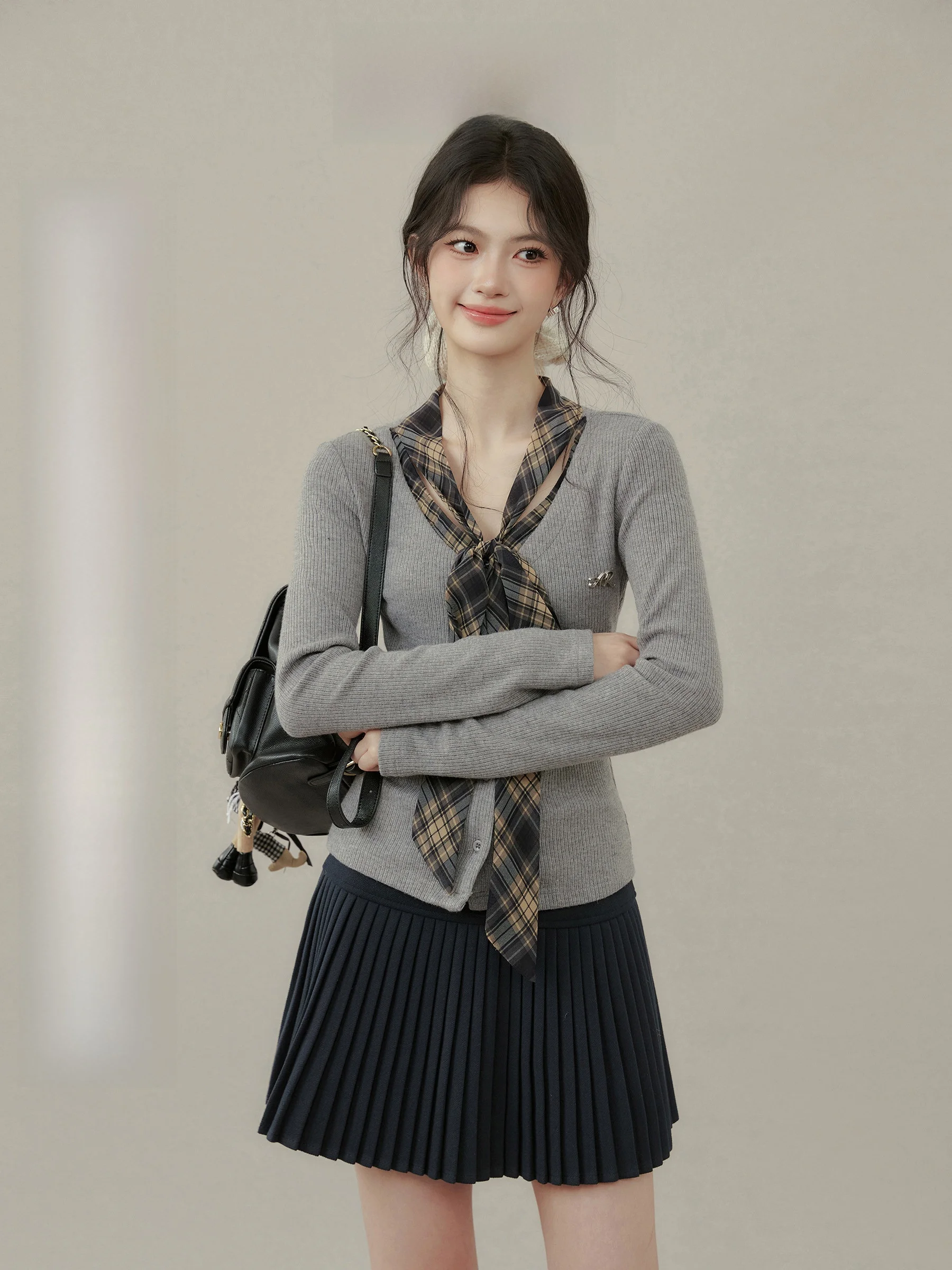 Chun Qiu Xing Micro plus Size Knitwear Casual College Sle Tie Dye ey Iron Box Patterned Belted Top Korean Sle Slim Fit
Chun Qiu Xing Micro plus Size Knitwear Casual College Sle Tie Dye ey Iron Box Patterned Belted Top Korean Sle Slim Fit