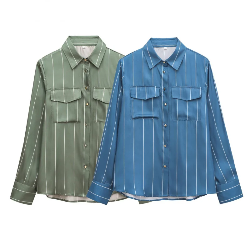 Women's New Contrast Color Striped Silk Satin Texture Long Sleeve Niche Design Autumn Shirt Top
Women's New Contrast Color Striped Silk Satin Texture Long Sleeve Niche Design Autumn Shirt Top