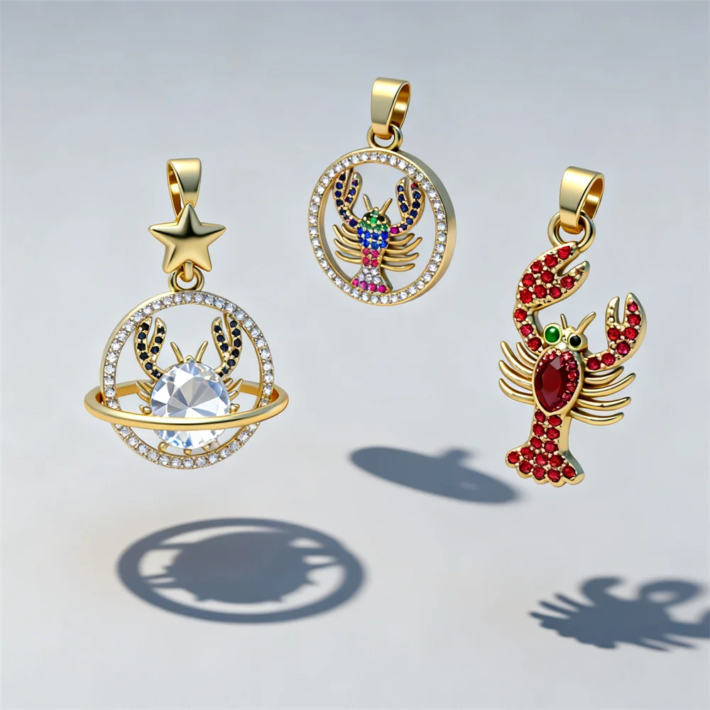 1Pc Pendants Sparkling Brass Inlaid Shiny Colorful Zircon Lobster Star Charms DIY Jewelry for Necklace Bracelet Accessories
1Pc Pendants Sparkling Brass Inlaid Shiny Colorful Zircon Lobster Star Charms DIY Jewelry for Necklace Bracelet Accessories