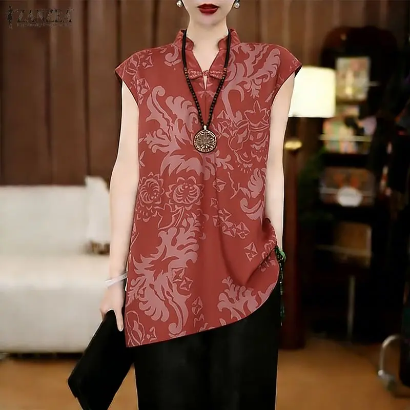 2026 ZANZEA Summer Women Tops Vintage Printed Blouse Sleeveless Stand Neck Blusas Boehmain Holiday Shirt Mujer Female Chemise
2026 ZANZEA Summer Women Tops Vintage Printed Blouse Sleeveless Stand Neck Blusas Boehmain Holiday Shirt Mujer Female Chemise