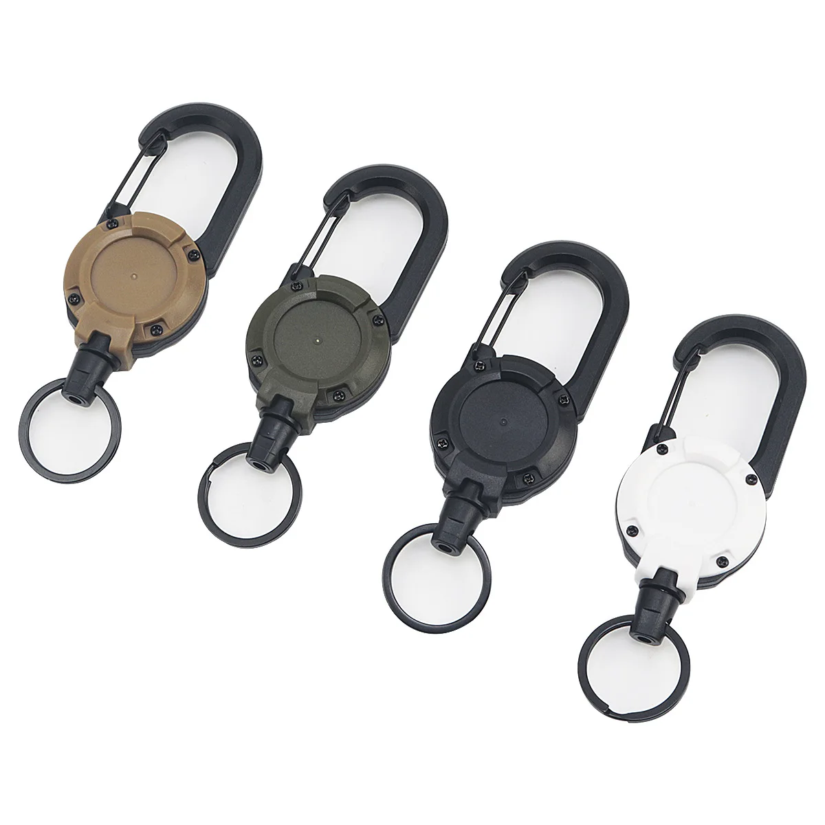 4 pc Heavy Duty Belt Clip for Camping, Hiking Tactical Retractable Keychain with Steel Cable Recoil Lanyard for Badges, Keys
4 pc Heavy Duty Belt Clip for Camping, Hiking Tactical Retractable Keychain with Steel Cable Recoil Lanyard for Badges, Keys