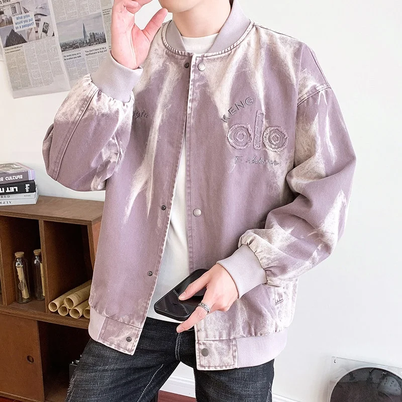 New Men's Denim Jaet Casual Youth Faion Stand Fit Water Waed Long Sve Stand Collar Outerwear for Autumn
New Men's Denim Jaet Casual Youth Faion Stand Fit Water Waed Long Sve Stand Collar Outerwear for Autumn