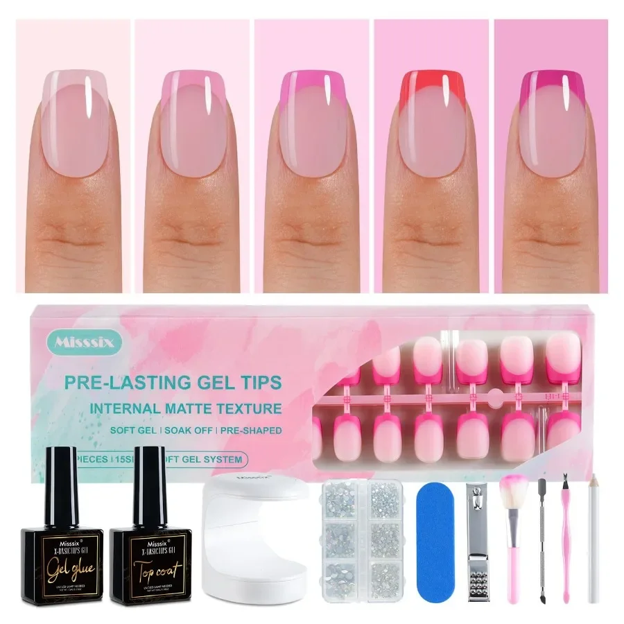 Misssix French Tip Press On Nails 150Pcs French Gel Nail Tips for DIY Nail Art Pink Short Square Soft Gel Fake Nails with 15 Si
Misssix French Tip Press On Nails 150Pcs French Gel Nail Tips for DIY Nail Art Pink Short Square Soft Gel Fake Nails with 15 Si