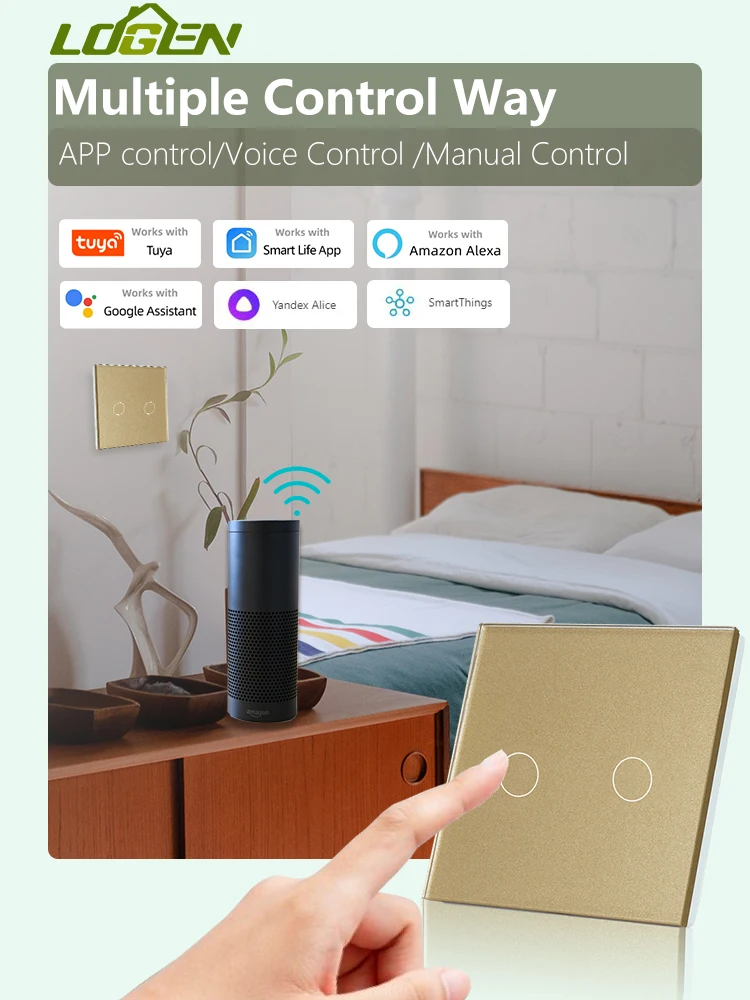 LOUYSGEN Сенсорные выключатели 1/2Gang 2Way EU Wi-Fi Умный выключатель света Сенсор Настенные выключатели Tuya Control Приложение Smart Life Google Alexa
LOUYSGEN Сенсорные выключатели 1/2Gang 2Way EU Wi-Fi Умный выключатель света Сенсор Настенные выключатели Tuya Control Приложение Smart Life Google Alexa
