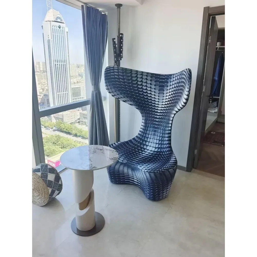 Designer Creative Personality Single Sofa Chair Hotel Lobby Sales Office Style Whale Tail Chair
Designer Creative Personality Single Sofa Chair Hotel Lobby Sales Office Style Whale Tail Chair