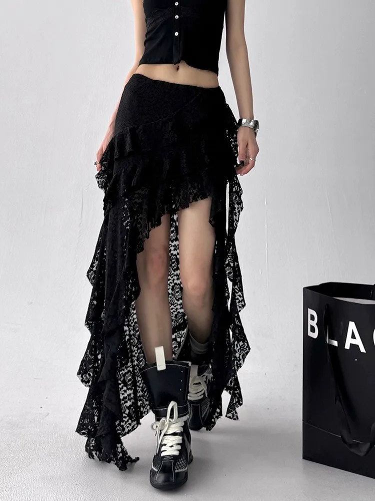 High Waist Asymmetric Lace Splicing Skirt for Trendy Girls Commute Sle Korean Version Hollow out Flounce Skirt
High Waist Asymmetric Lace Splicing Skirt for Trendy Girls Commute Sle Korean Version Hollow out Flounce Skirt
