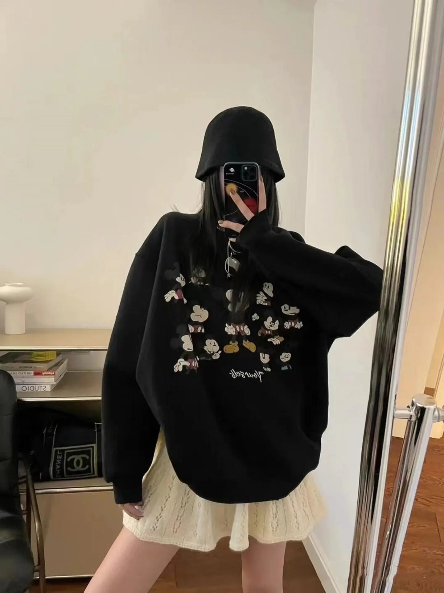 American Sle Loose Print ey round Ne Sweatirt Women's Fce Lined Thiened Autumn Winter Warm Top
American Sle Loose Print ey round Ne Sweatirt Women's Fce Lined Thiened Autumn Winter Warm Top