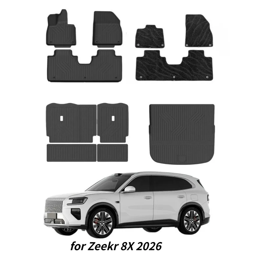 Suitable for 2026 models of Zeekr 8X, TPE car mats, trunk mats, and seat back cushions
Suitable for 2026 models of Zeekr 8X, TPE car mats, trunk mats, and seat back cushions