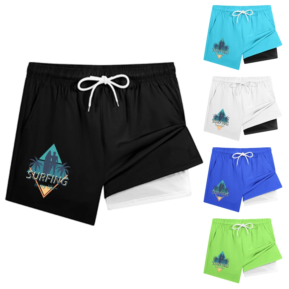 Мужские быстросохнущие плавки-шорты с двойным слоем, внутренними трусами-боксерами и карманами, с гавайским принтом «Сёрфинг»
Мужские быстросохнущие плавки-шорты с двойным слоем, внутренними трусами-боксерами и карманами, с гавайским принтом «Сёрфинг»