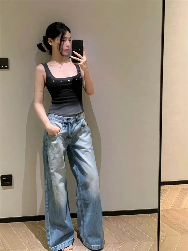 Loose Wide Leg Blue Jeans Women's Spring Autumn Long Floor Length Trousers Low Waist Comfortable Durable Water Washed Jeans
Loose Wide Leg Blue Jeans Women's Spring Autumn Long Floor Length Trousers Low Waist Comfortable Durable Water Washed Jeans