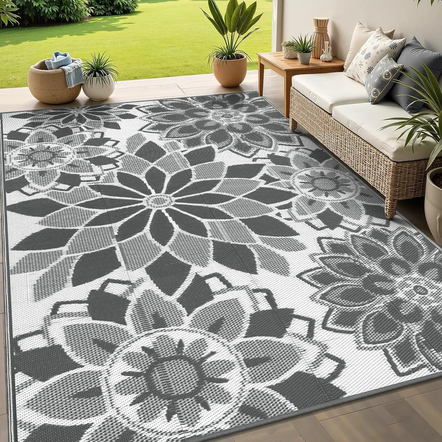 Outdoor Rug for Patio 5x8 ft Reversible Plastic Straw Patio Camping Rug, Floral Waterproof RV Mat for Camper Indoor Outdoor C
Outdoor Rug for Patio 5x8 ft Reversible Plastic Straw Patio Camping Rug, Floral Waterproof RV Mat for Camper Indoor Outdoor C