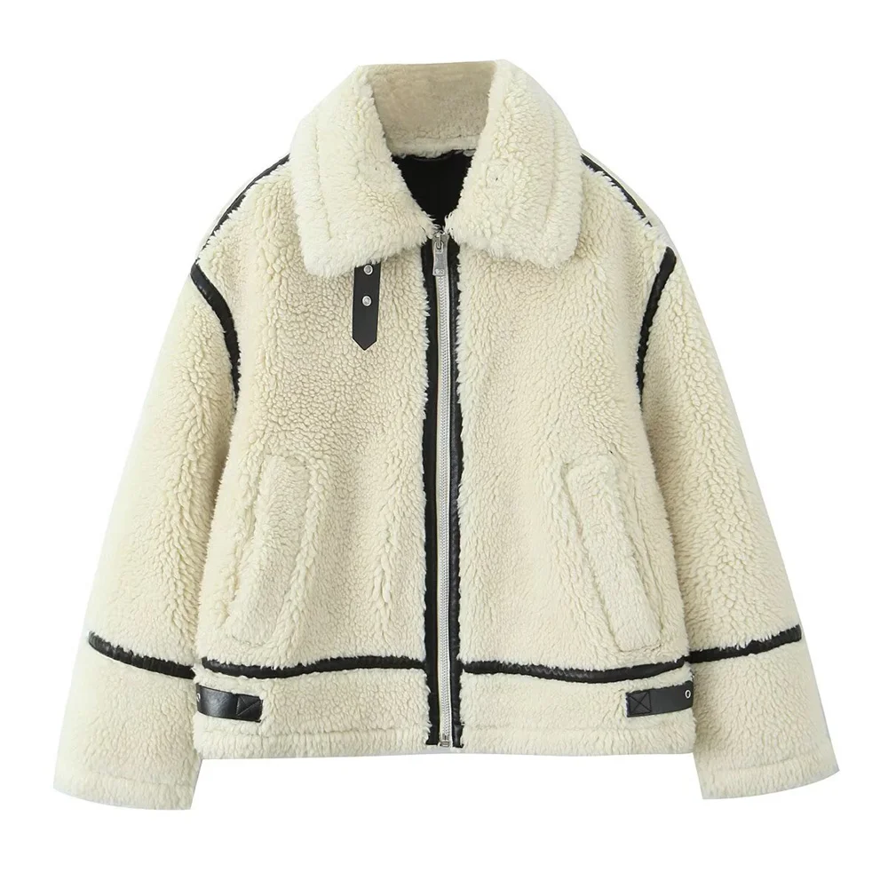 Новая осенне-зимняя женская свободная флисовая меховая интегрированная шерсть ягненка в мотоциклетном стиле с флисовой курткой
Новая осенне-зимняя женская свободная флисовая меховая интегрированная шерсть ягненка в мотоциклетном стиле с флисовой курткой