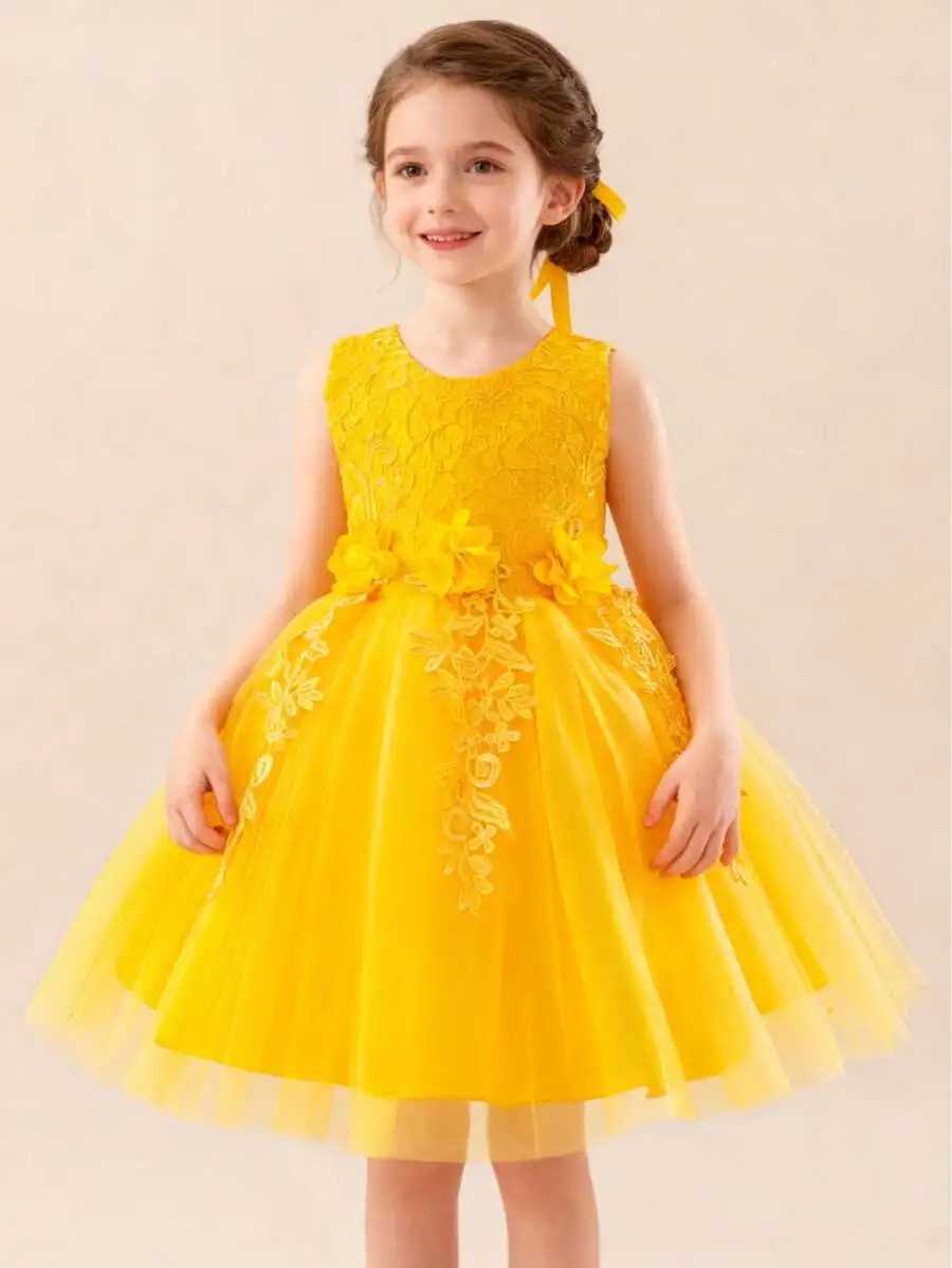 Elegant Yellow Sleeveless Lace Embroidered Tulle A-Line Princess Dress For Formal Evening Cocktail Party
Elegant Yellow Sleeveless Lace Embroidered Tulle A-Line Princess Dress For Formal Evening Cocktail Party