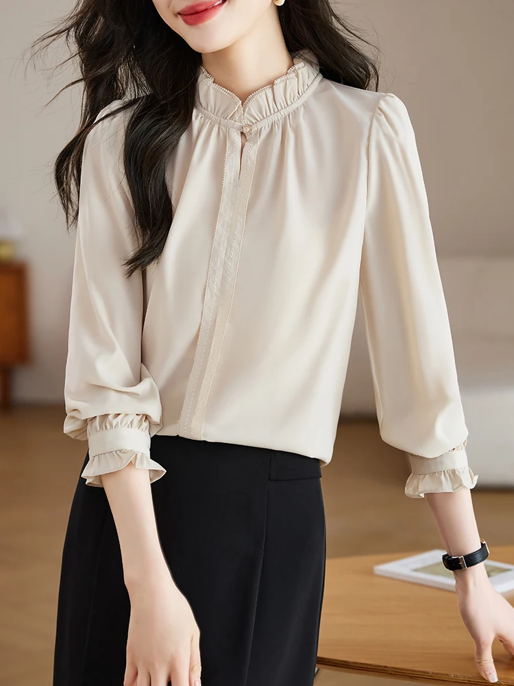 Blouse Women Spring 2024 New French Style Cute Long Sleeve Solid Knitted Stand Neck Straight Blusas Womens Tops And Blouses
Blouse Women Spring 2024 New French Style Cute Long Sleeve Solid Knitted Stand Neck Straight Blusas Womens Tops And Blouses